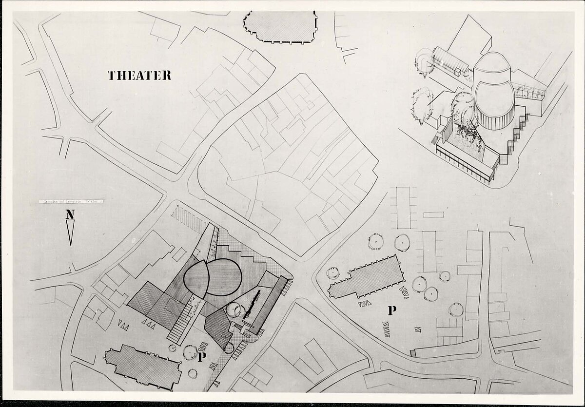 Zeichnung des Stadttheater Münsters.