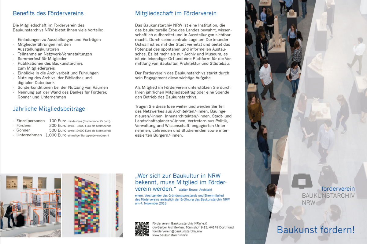 Neuer Flyer des Fördervereins Baukunstarchiv NRW