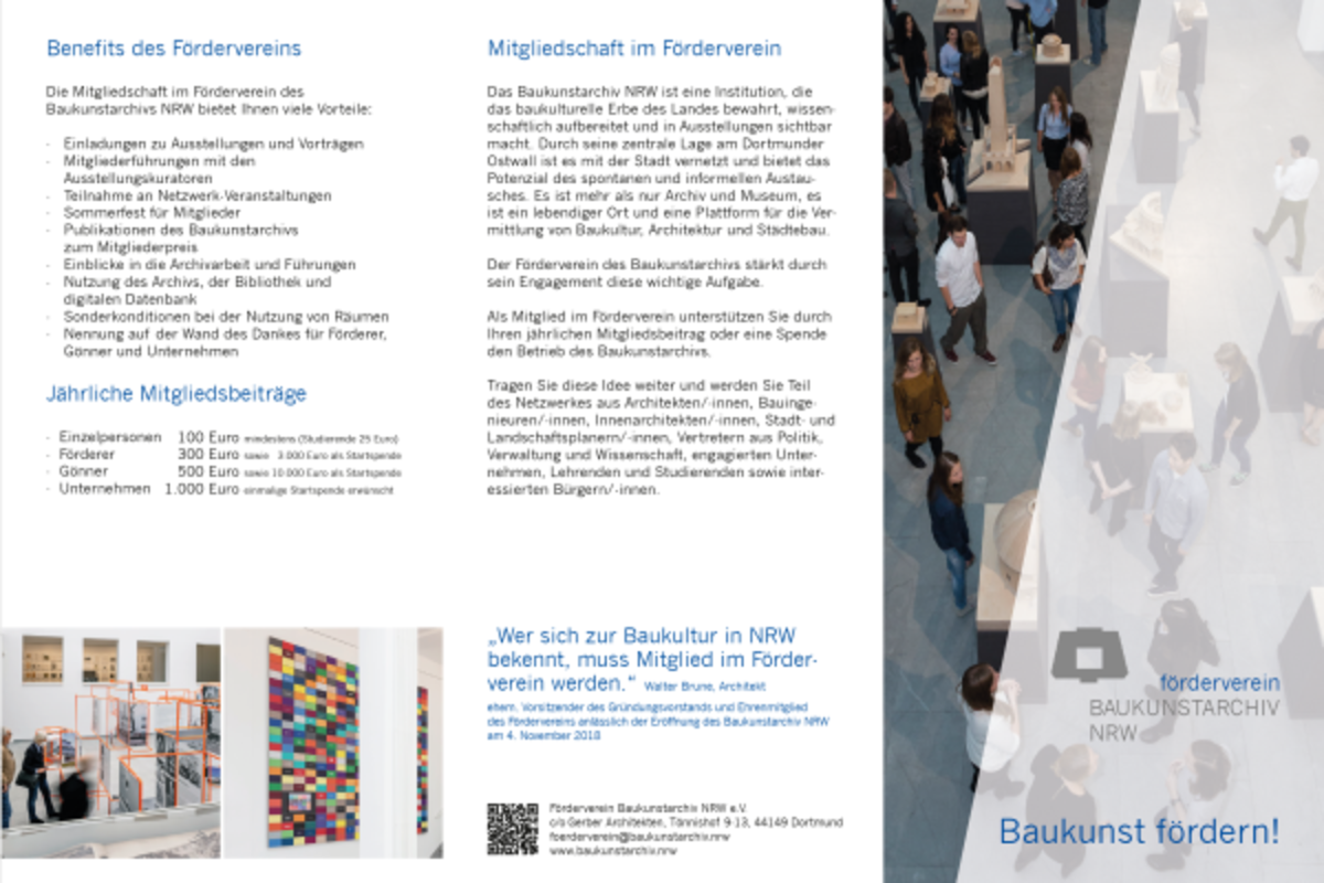 Informationsbroschüre Förderverein Baukunstarchiv NRW